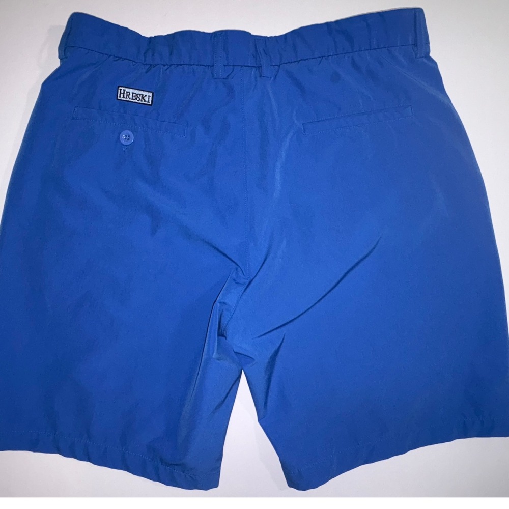 HRESKI Men's Blue Elastic Waist Golf Shorts Size 36 Casual Athletic - Picture 4 of 6